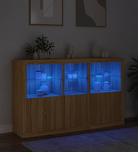 Sideboard mit LED-Leuchten Sonoma-Eiche 162x37x100 cm