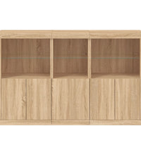 Sideboard mit LED-Leuchten Sonoma-Eiche 162x37x100 cm