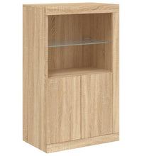 Sideboard mit LED-Leuchten Sonoma-Eiche 162x37x100 cm