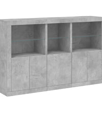 Sideboard mit LED-Leuchten Betongrau 162x37x100 cm