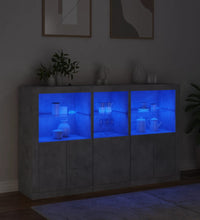 Sideboard mit LED-Leuchten Betongrau 162x37x100 cm