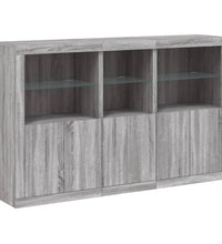 Sideboard mit LED-Leuchten Grau Sonoma 162x37x100 cm