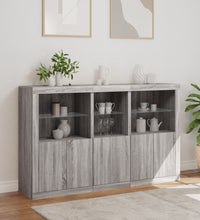 Sideboard mit LED-Leuchten Grau Sonoma 162x37x100 cm