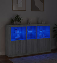 Sideboard mit LED-Leuchten Grau Sonoma 162x37x100 cm