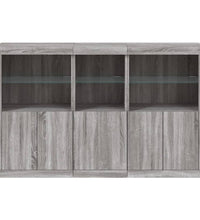 Sideboard mit LED-Leuchten Grau Sonoma 162x37x100 cm