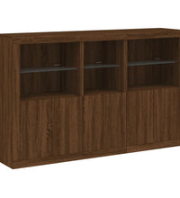 Sideboard mit LED-Leuchten Braun Eichen-Optik 162x37x100 cm