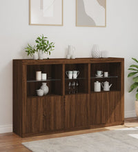 Sideboard mit LED-Leuchten Braun Eichen-Optik 162x37x100 cm