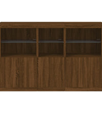 Sideboard mit LED-Leuchten Braun Eichen-Optik 162x37x100 cm