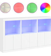 Sideboard mit LED-Leuchten Weiß 181,5x37x100 cm