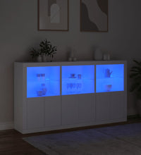 Sideboard mit LED-Leuchten Weiß 181,5x37x100 cm