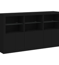 Sideboard mit LED-Leuchten Schwarz 181,5x37x100 cm