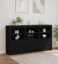 Sideboard mit LED-Leuchten Schwarz 181,5x37x100 cm