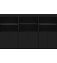 Sideboard mit LED-Leuchten Schwarz 181,5x37x100 cm