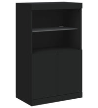 Sideboard mit LED-Leuchten Schwarz 181,5x37x100 cm