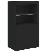 Sideboard mit LED-Leuchten Schwarz 181,5x37x100 cm