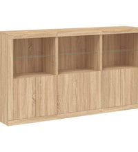 Sideboard mit LED-Leuchten Sonoma-Eiche 181,5x37x100 cm