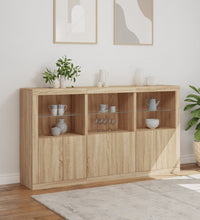 Sideboard mit LED-Leuchten Sonoma-Eiche 181,5x37x100 cm