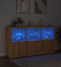 Sideboard mit LED-Leuchten Sonoma-Eiche 181,5x37x100 cm