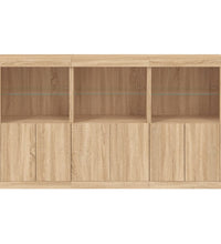 Sideboard mit LED-Leuchten Sonoma-Eiche 181,5x37x100 cm