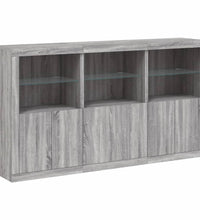 Sideboard mit LED-Leuchten Grau Sonoma 181,5x37x100 cm