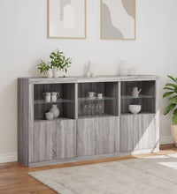 Sideboard mit LED-Leuchten Grau Sonoma 181,5x37x100 cm