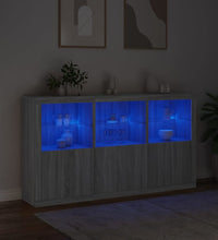 Sideboard mit LED-Leuchten Grau Sonoma 181,5x37x100 cm