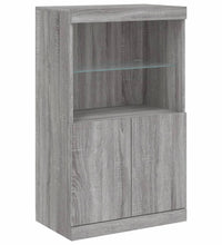 Sideboard mit LED-Leuchten Grau Sonoma 181,5x37x100 cm