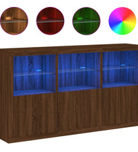 Sideboard mit LED-Leuchten Braun Eichen-Optik 181,5x37x100 cm