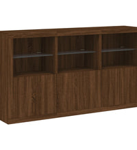 Sideboard mit LED-Leuchten Braun Eichen-Optik 181,5x37x100 cm