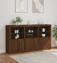 Sideboard mit LED-Leuchten Braun Eichen-Optik 181,5x37x100 cm