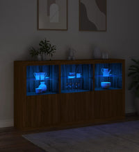 Sideboard mit LED-Leuchten Braun Eichen-Optik 181,5x37x100 cm