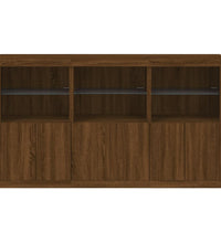 Sideboard mit LED-Leuchten Braun Eichen-Optik 181,5x37x100 cm