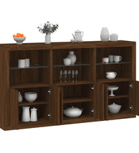 Sideboard mit LED-Leuchten Braun Eichen-Optik 181,5x37x100 cm