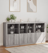 Sideboard mit LED-Leuchten Grau Sonoma 202x37x100 cm