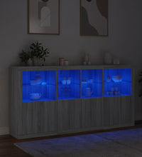 Sideboard mit LED-Leuchten Grau Sonoma 202x37x100 cm