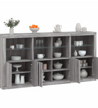 Sideboard mit LED-Leuchten Grau Sonoma 202x37x100 cm