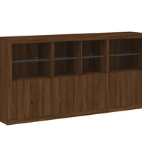 Sideboard mit LED-Leuchten Braun Eichen-Optik 202x37x100 cm