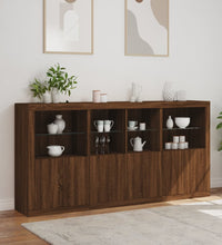 Sideboard mit LED-Leuchten Braun Eichen-Optik 202x37x100 cm