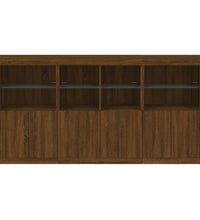 Sideboard mit LED-Leuchten Braun Eichen-Optik 202x37x100 cm