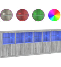 Sideboard mit LED-Leuchten Grau Sonoma 283x37x100 cm