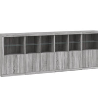 Sideboard mit LED-Leuchten Grau Sonoma 283x37x100 cm