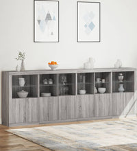 Sideboard mit LED-Leuchten Grau Sonoma 283x37x100 cm