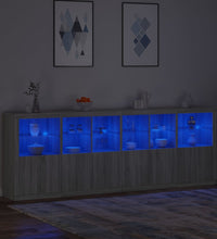 Sideboard mit LED-Leuchten Grau Sonoma 283x37x100 cm