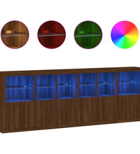 Sideboard mit LED-Leuchten Braun Eichen-Optik 283x37x100 cm