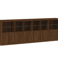 Sideboard mit LED-Leuchten Braun Eichen-Optik 283x37x100 cm