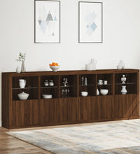 Sideboard mit LED-Leuchten Braun Eichen-Optik 283x37x100 cm