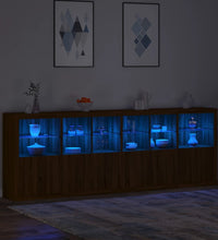 Sideboard mit LED-Leuchten Braun Eichen-Optik 283x37x100 cm