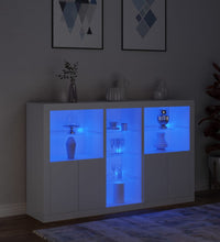 Sideboard mit LED-Leuchten Weiß 162x37x100 cm