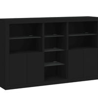 Sideboard mit LED-Leuchten Schwarz 162x37x100 cm