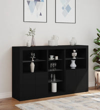 Sideboard mit LED-Leuchten Schwarz 162x37x100 cm